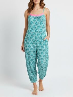 Paul & Joe Printed Cotton Jumpsuit Damask Boho Made In France